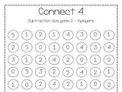 Connect 4 Subtraction dice game | Teaching Resources