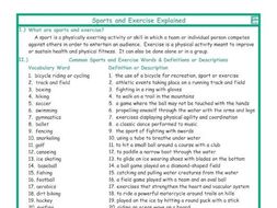 Sports and Exercise Explanation-Definitions