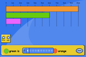 comparing centimetre lines interactive activity ks1 measurement by