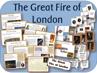 The Great Fire of London pack: Powerpoints, worksheets, wordmat, games display, activities.