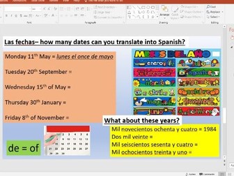 Essential Spanish: Days/Months/Numbers/Dates