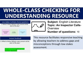 An Inspector Calls Quiz MWB Overview