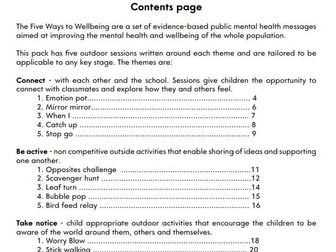 5 ways to wellbeing Outside pack