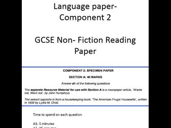 Eduqas English language Component 2 revision booklet