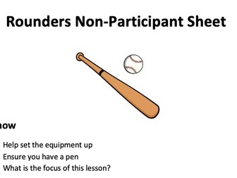 Rounders Non-participant worksheet