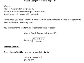 KE - Kinetic Energy - Calculations