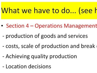 iGCSE Business Studies 4.1: Production