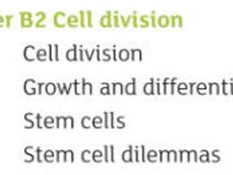 AQA GCSE COMBINED SCIENCE BIOLOGY B2 CELL DIVISION