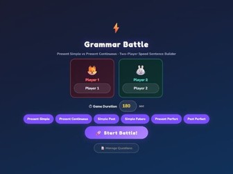 English Grammar Battle Sentence Builder