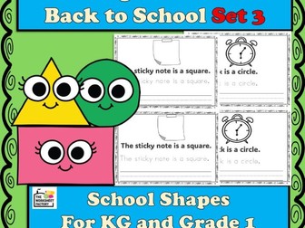 Back to School 2-D Shapes Emergent Reader | shape recognition for KG - Set 3