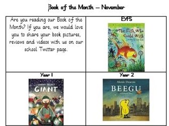 Monthly Book Recommendations - EYFS to Year 6