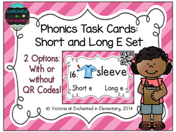 Phonics Task Cards: Short and Long E