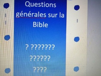 Bible trivia questions in French