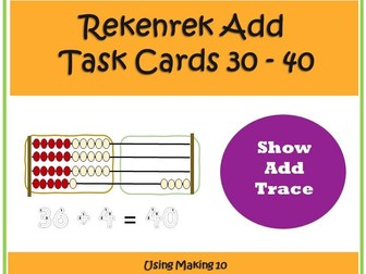 Rekenrek Adding Between 30 and 40 using number bonds to 10