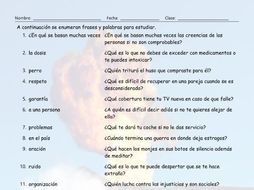 Common Nouns 2 Spanish Study Sheet | Teaching Resources
