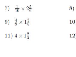 multiplying mixed numbers by fractions and whole numbers worksheet