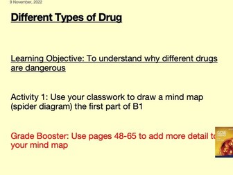 Drugs - Cigarettes and Alcohol  - GCSE Biology Lesson PowerPoint (EDEXCEL)