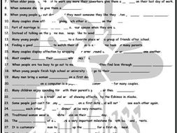 Dating and Marriage 1 Page BW Worksheet