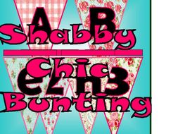 Shabby Chic Bunting Letters Numbers Display Classroom