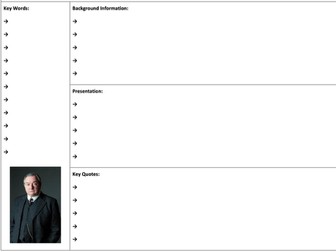 An Inspector Calls Character Knowledge Organiser
