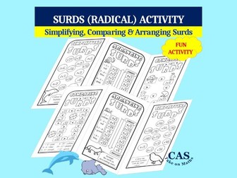 Radicals (Surds) Activity- Simplifying, Comparing & Arranging Surds