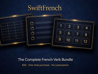 SwiftSpanish Complete Verb Bundle, MFL, 21 Verbs, 8 Tenses