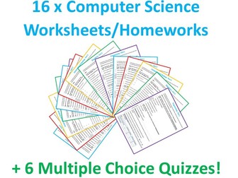 Computer Science 16 x Worksheets / Homeworks