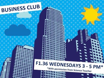 After School / Lunch Club poster for Business