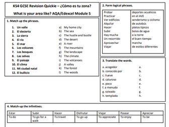 Conti-Style Worksheet What is your area like? Module 5