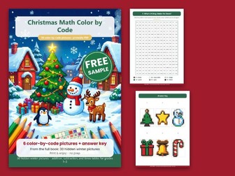 FREE Christmas Maths Colour by Code - KS1 Addition & Subtraction