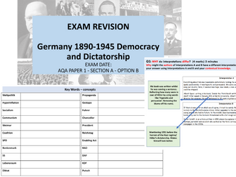 GCSE history exam guidance Germany 1890-1945 Democracy and Dictatorship