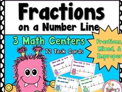 Fractions on a Number Line Task Cards