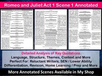 Romeo and Juliet Act 1 Scene 1 Annotated