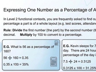 Percentages (FS Maths Level 2)