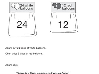 Year 6 KS2 Reasoning SATs Questions for Ratio and Proportion