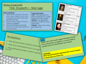 Tudors - Elizabeth, Marriage & Heirs - Ks3