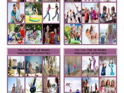 Friendship Activities Tic-Tac-Toe or Bingo