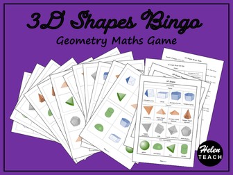 3D Shapes Solids Bingo Differentiated
