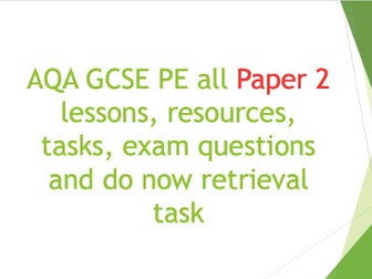 AQA GCSE PE Paper 2 - Socio-cultural influences full unit of lessons