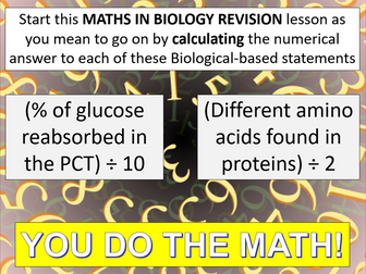 Maths in AQA A-level Biology REVISION