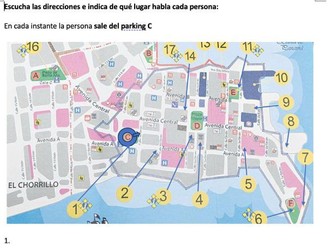Listening comprehension asking for directions in Spanish / pidiendo direcciones en español