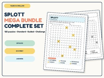Years 5-6 SPLOTT Spelling Logic Puzzle Mega Bundle | 125 Puzzles
