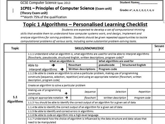 Edexcel GCSE Computer Science Spec 2013 PLC