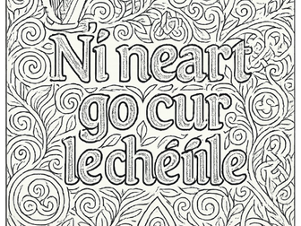 Gaeilge Gaelic/ Irish Mindful Coloring Seanfhocail Phrases Bundle of FIVE sheets