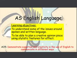 AQA AS English Language Paper 2: Opinion Piece Lesson