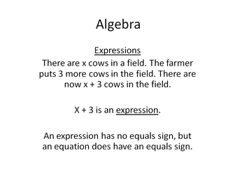 Algebra definitions