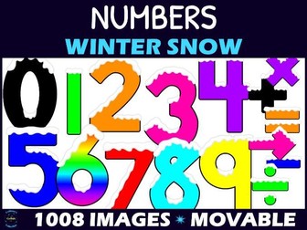 Winter Snow Numbers Clipart