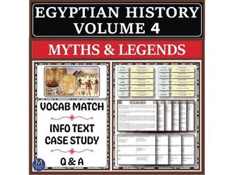 Ancient Egyptian History Myths and Legends Beliefs Reading Activity Center