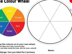 Colour Wheel Worksheet KS3 Differentiated | Teaching Resources