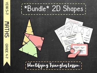 *Bundle* 2D Shapes - Identifying Triangles Lesson and Worksheets